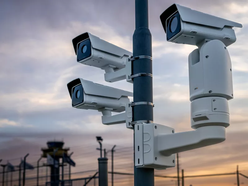Axis network cameras mounted outdoors