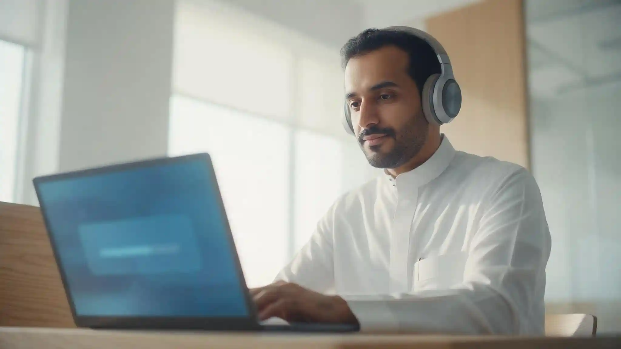 Saudi employee completing an Arabic-language cybersecurity awareness training module