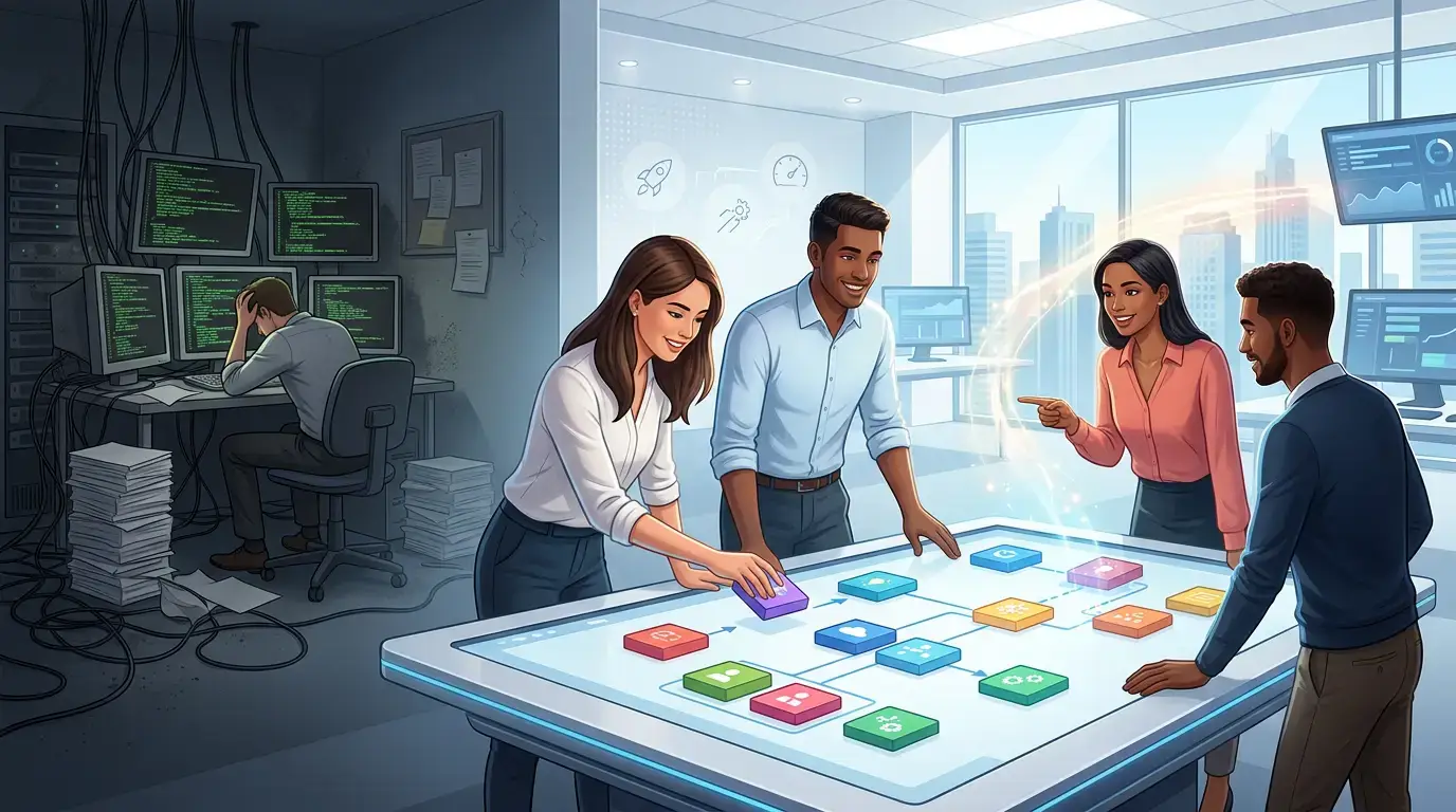 Low-code no-code platforms enabling faster application development and digital transformation in enterprise IT