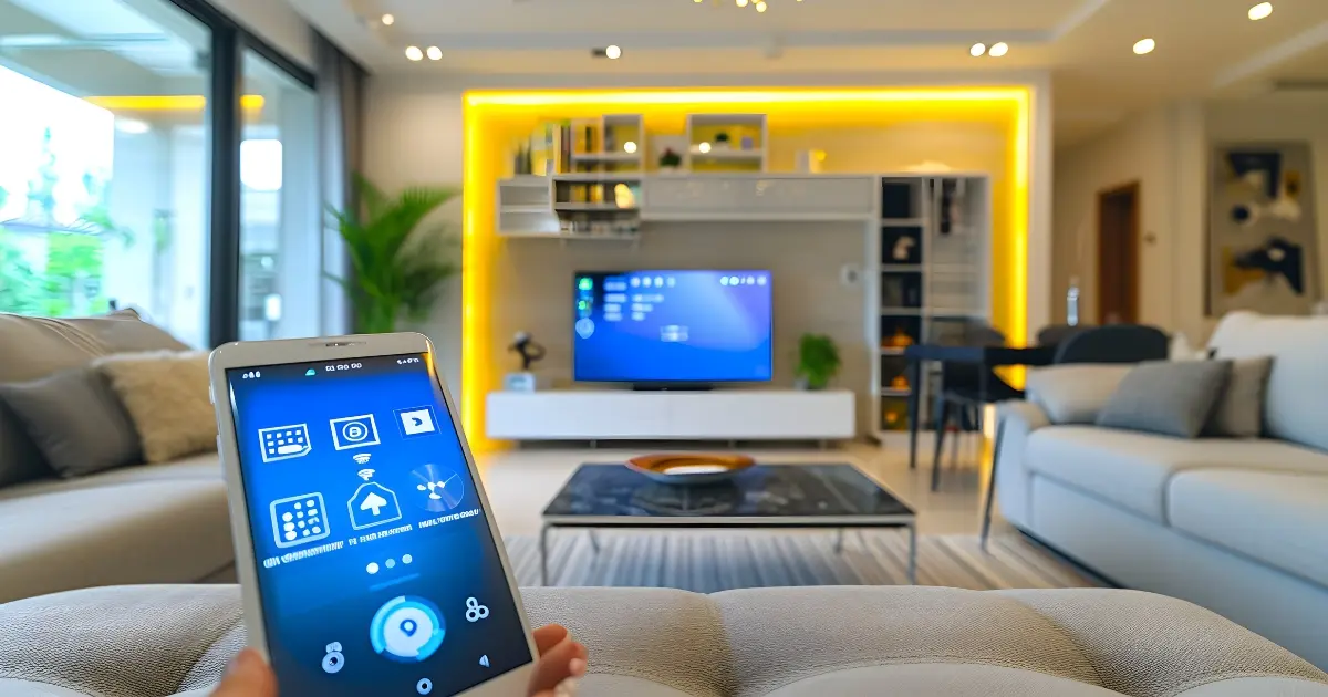 Smart home automation system in Saudi Arabia with lighting, security, and climate control