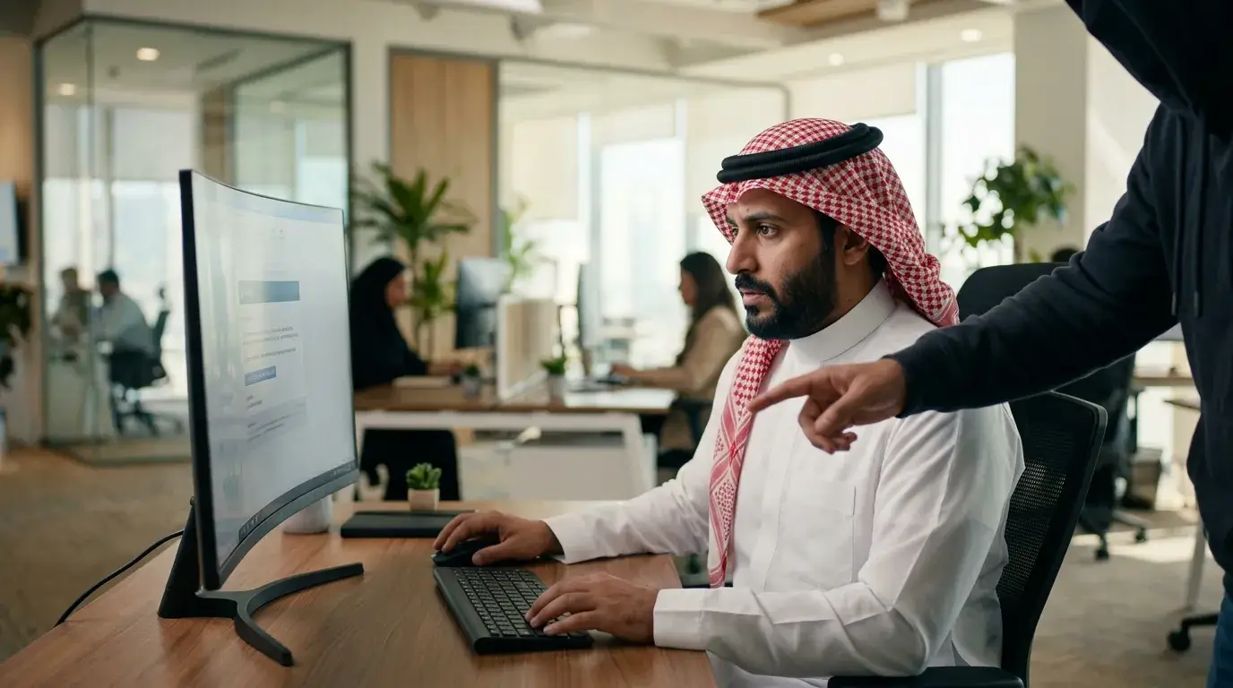Social engineering attacks targeting Saudi employees through phishing, impersonation, and cybersecurity deception techniques
