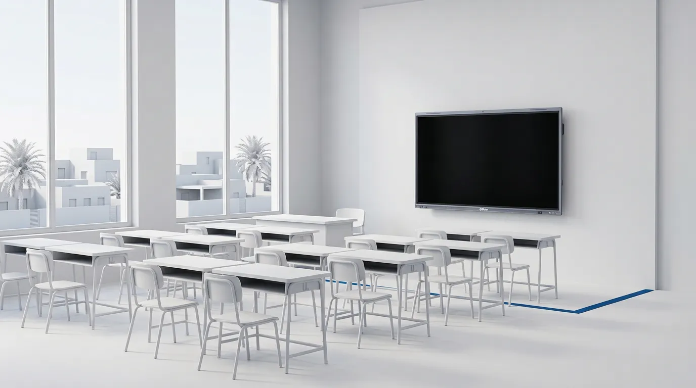 Dahua ST470-L-S2 interactive whiteboard at the front of a bright classroom