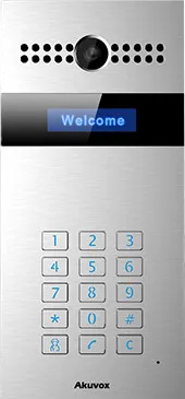  SIP video doorphone, Numeric keypad, 2M pixels Camera, PoE, IP65 Rated, ONFIV compatibility.