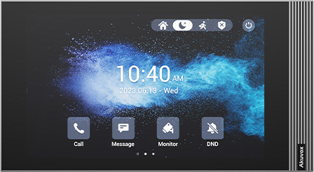 indoor monitor, 7” touch screen, SIP 2.0 protocol, PoE, PBXes capable, Wi-Fi, Linux OS.