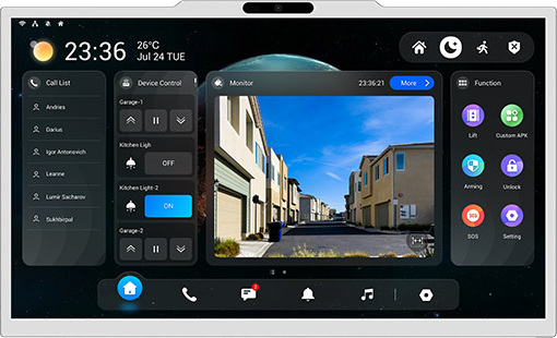 Smart Indoor Monitor with NVR Surveillance, 15.6-inch Screen, Android 14.0, AI voice assistant.