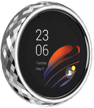 a smart home control panel, Android OS, (PoE), 2.1-inch screen, built-in sensors.