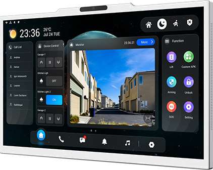 Smart Indoor Monitor with NVR Surveillance, 15.6-inch Screen, Android 14.0, AI voice assistant.