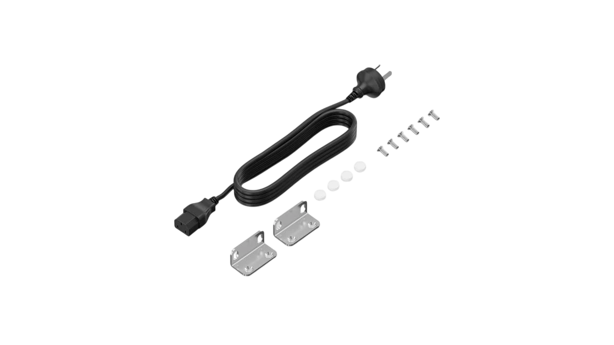 Huawei eKit S110-16LP2SR package contents with power cord and rack mounting brackets