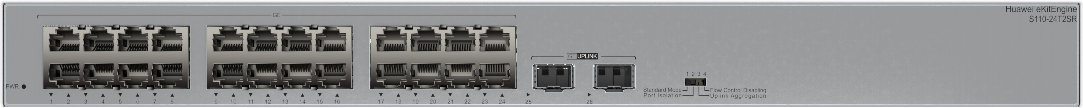 Huawei eKit S110-24T2SR Gigabit switch front panel flat view