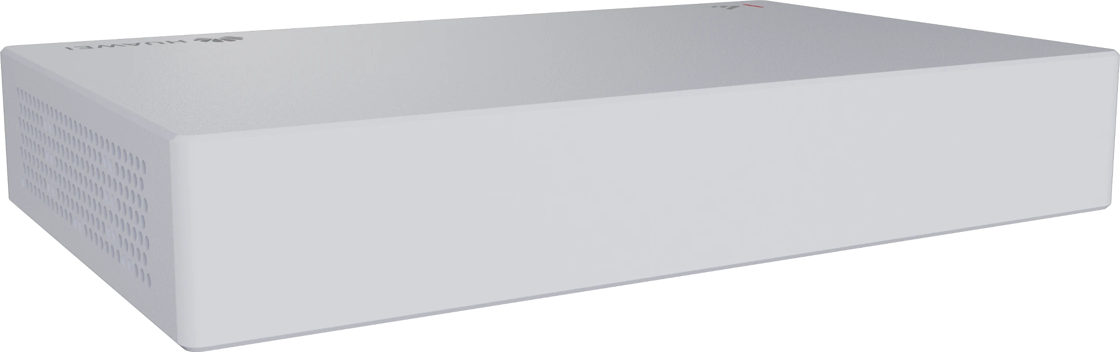Huawei eKit S110-8P2ST-V2 PoE switch rear angled view with left side ventilation