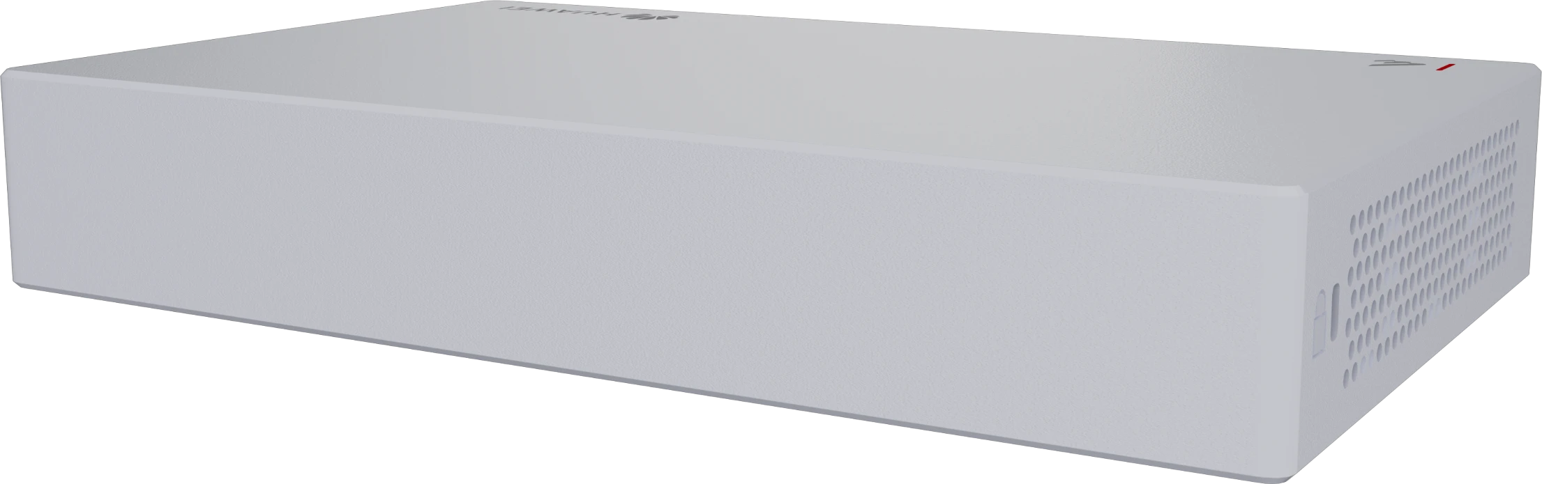 Huawei eKit S110-8P2ST-V2 PoE switch rear angled view with right side ventilation