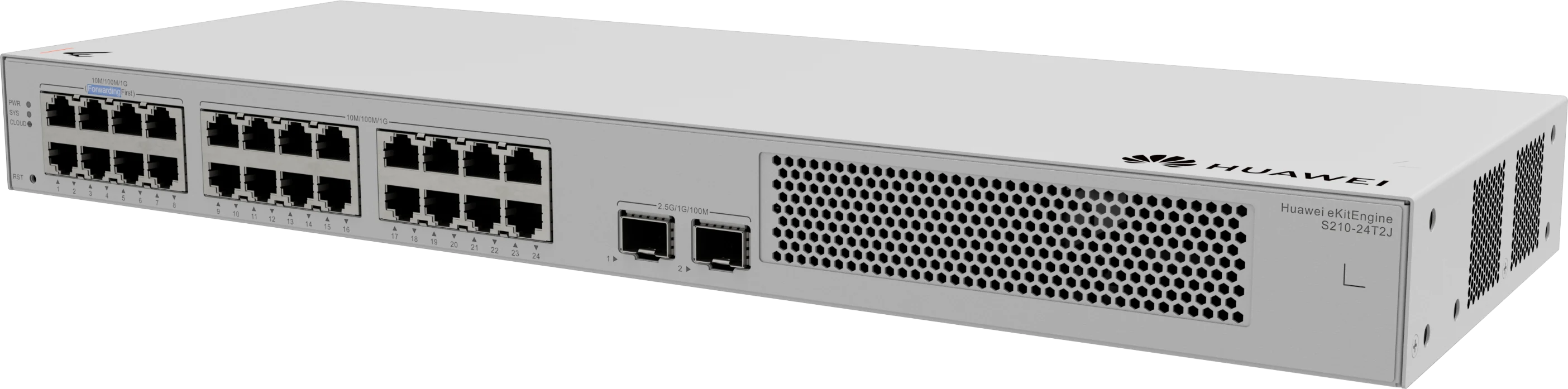 Huawei eKitEngine S210-24T2J switch front right angle view