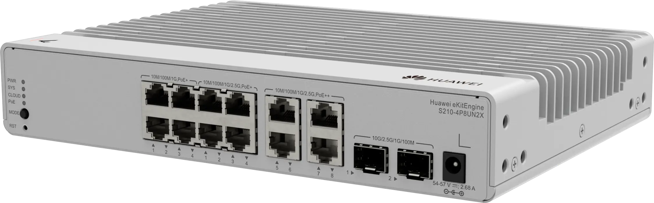 Huawei eKitEngine S210-4P8UN2X switch front right angle view