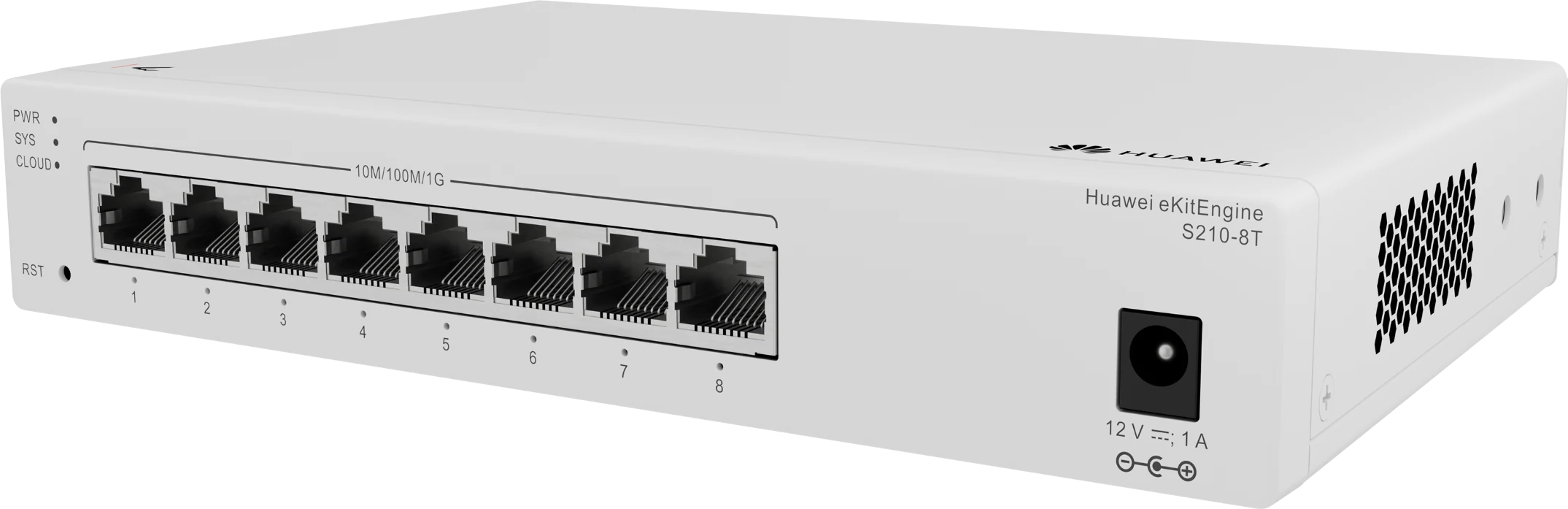 Huawei eKitEngine S210-8T switch front right angle view