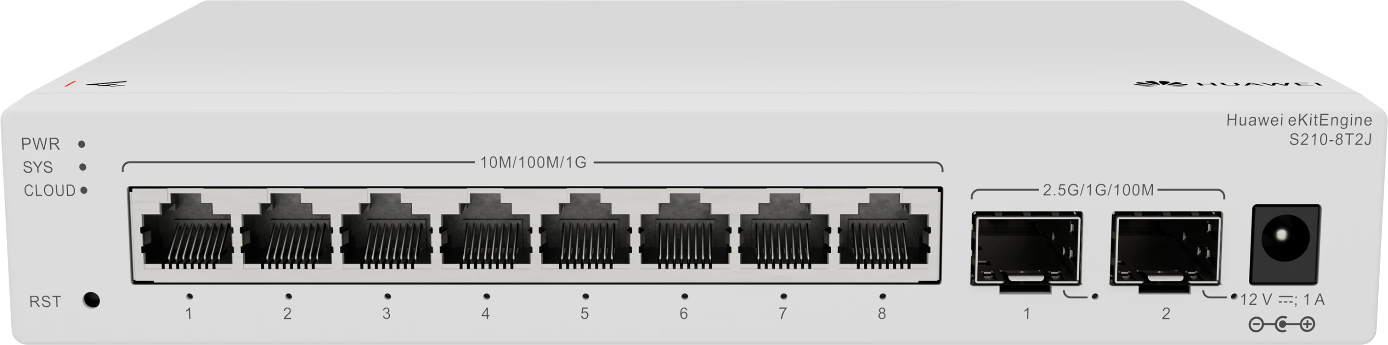 Huawei eKitEngine S210-8T2J 8 port gigabit switch front view