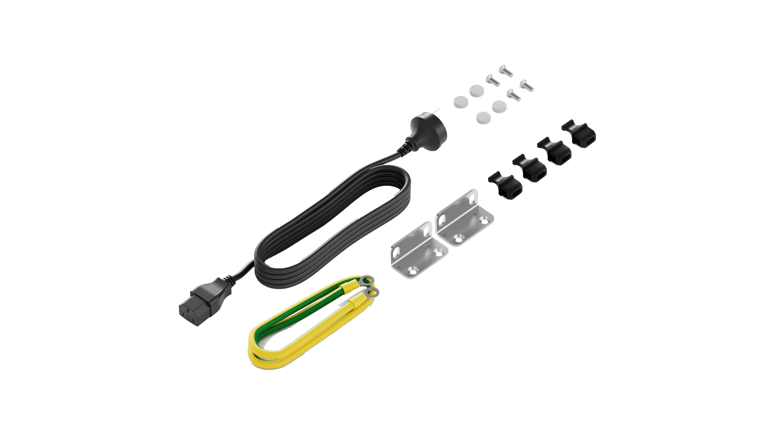 Huawei eKitEngine S220-48P4S accessories kit with power cord and grounding cable and rack mount brackets