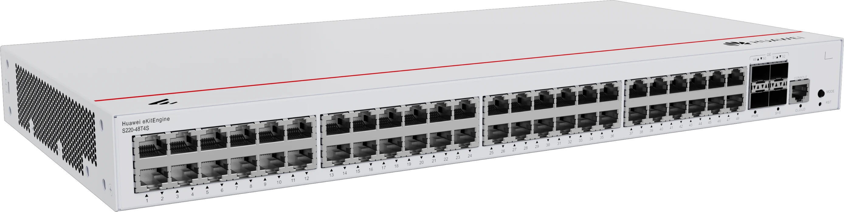 Huawei eKitEngine S220-48T4S switch front left angle view