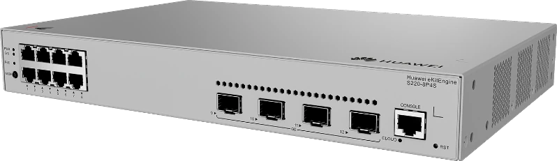 Huawei eKitEngine S220-8P4S switch front right angle view