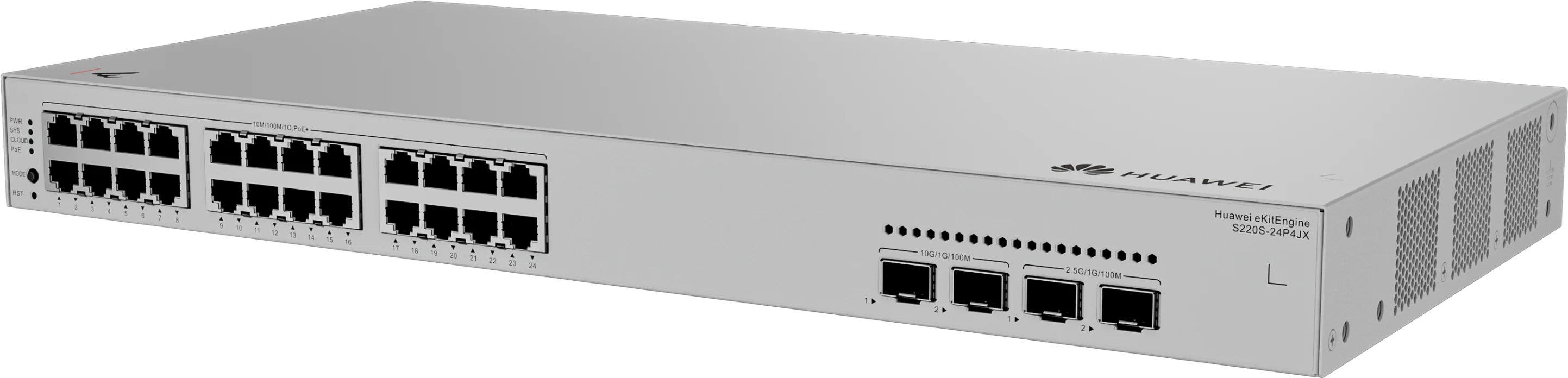 Huawei eKitEngine S220S-24P4JX switch front right angle view