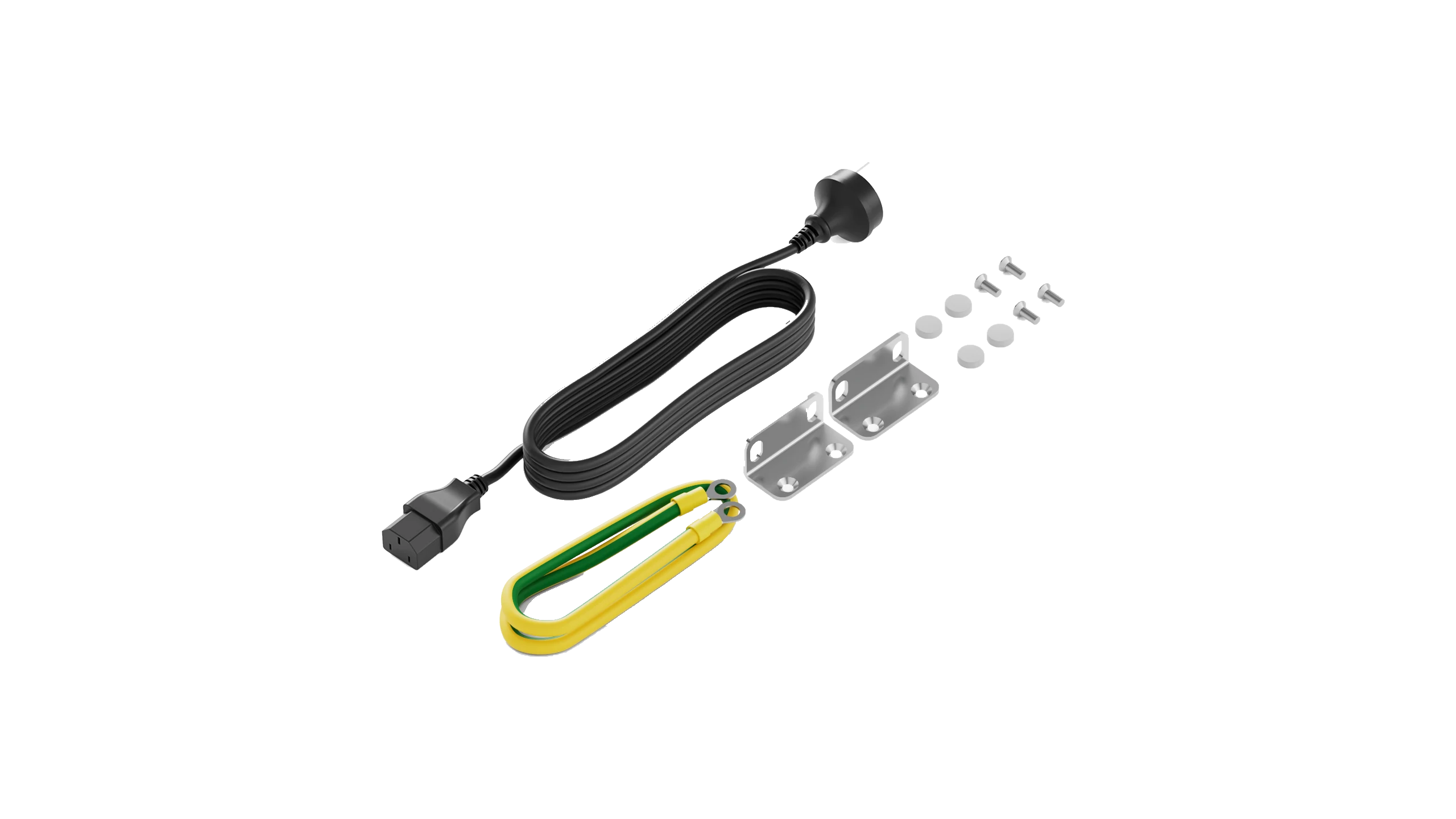 Huawei eKitEngine S220S-26PN4JX accessories kit with power cord and grounding cable and rack mount brackets