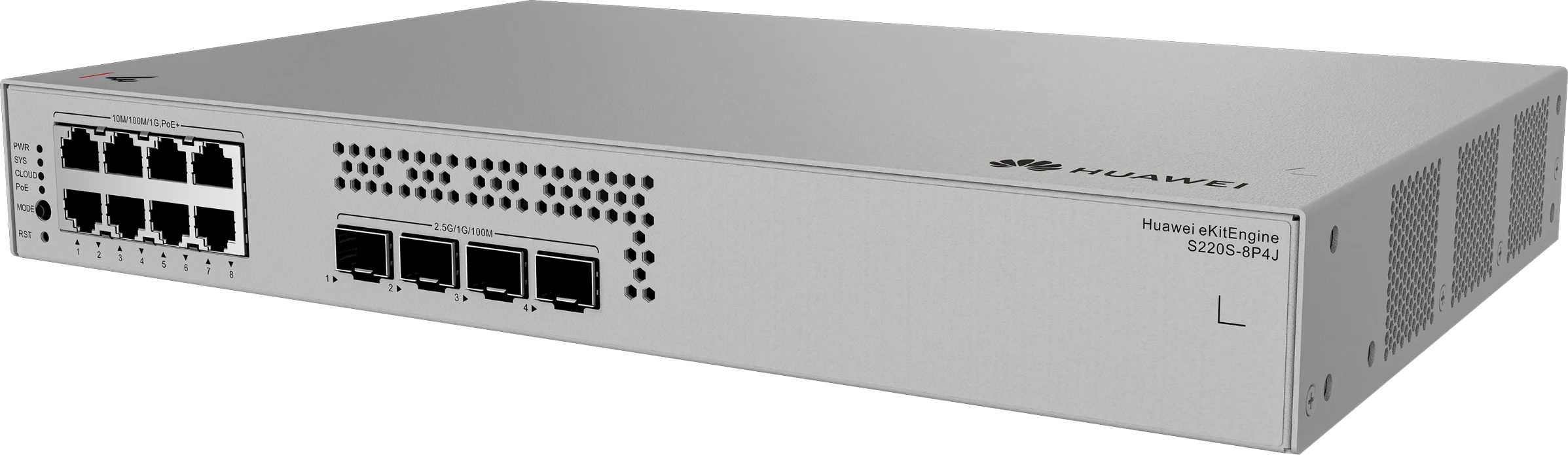 Huawei eKitEngine S220S-8P4J switch front right angle view