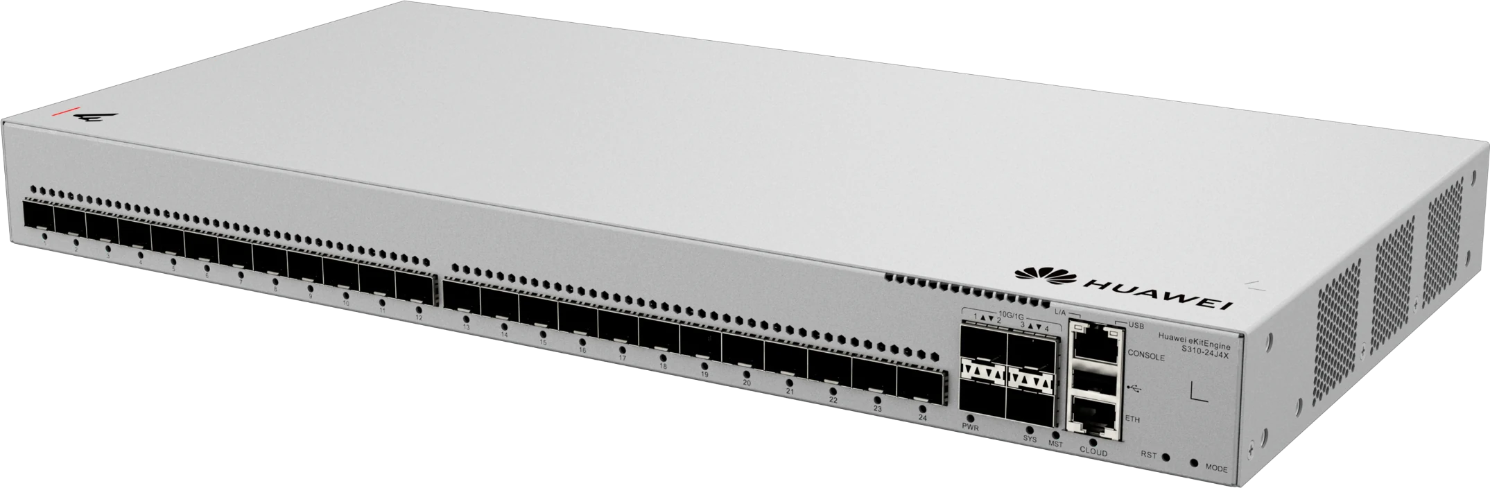Huawei eKitEngine S310-24J4X switch front right angle view