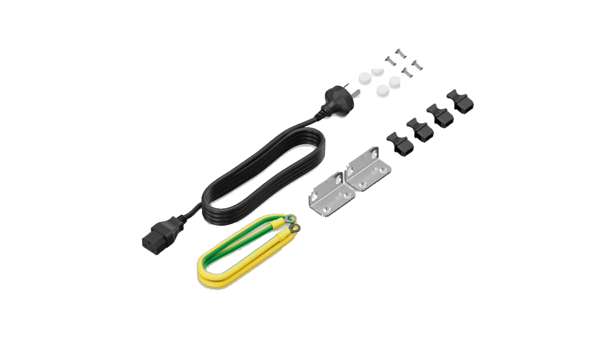 Huawei eKitEngine S310-24P4X accessories kit with power cord and grounding cable and rack mount brackets and port dust caps