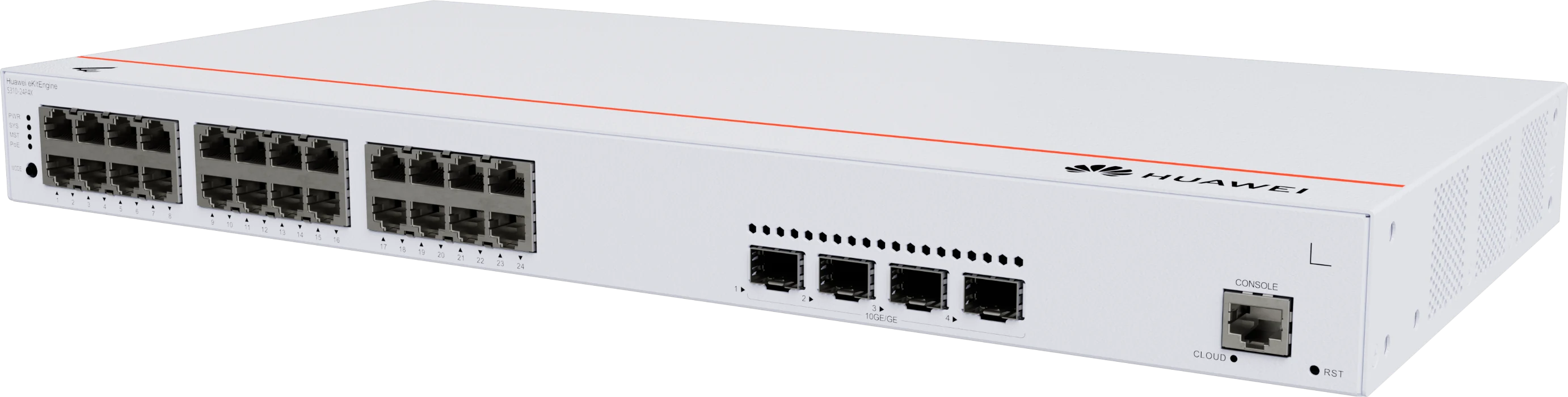 Huawei eKitEngine S310-24P4X switch front right angle view
