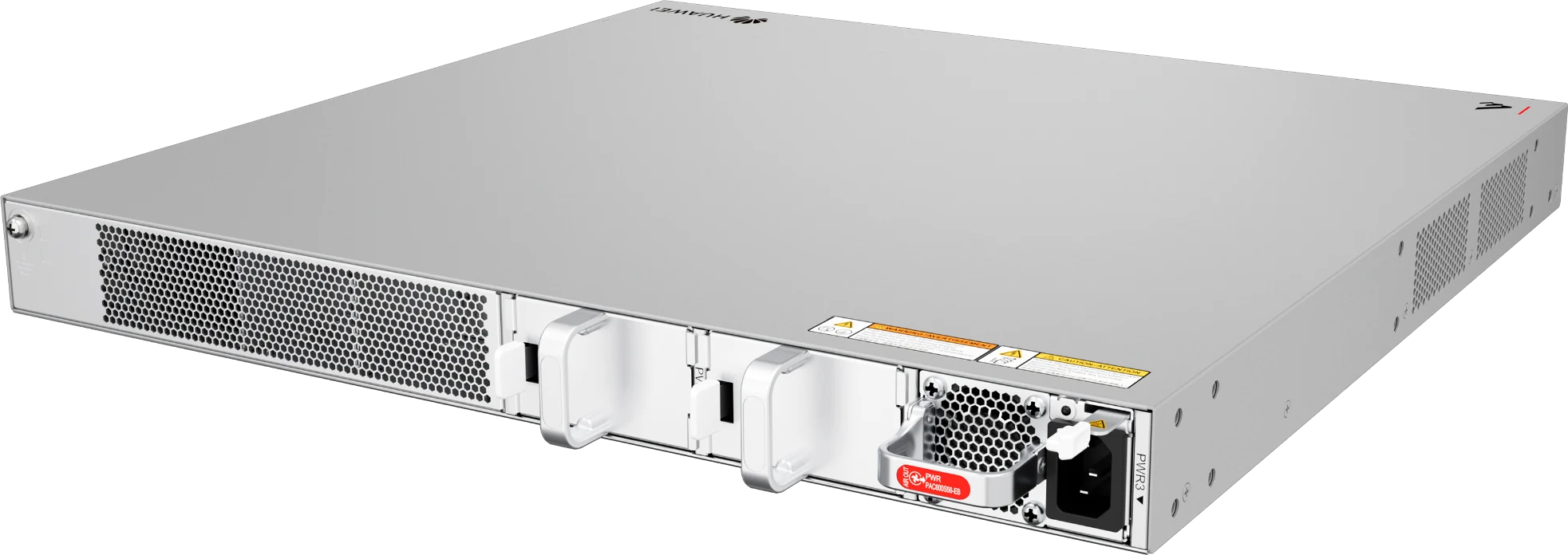 Huawei eKitEngine S310-24P4X-M switch rear right angle view with hot swappable power supply