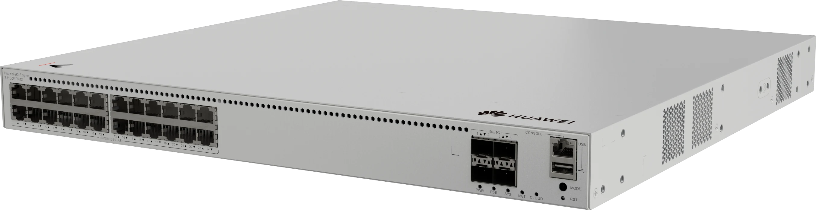 Huawei eKitEngine S310-24PN4X switch front right angle view