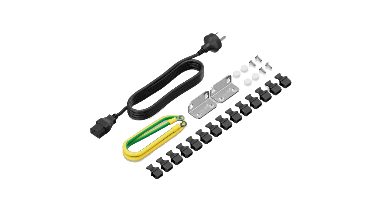 Huawei eKitEngine S310-24ST4X accessories kit with power cord and grounding cable and rack mount brackets and port dust caps