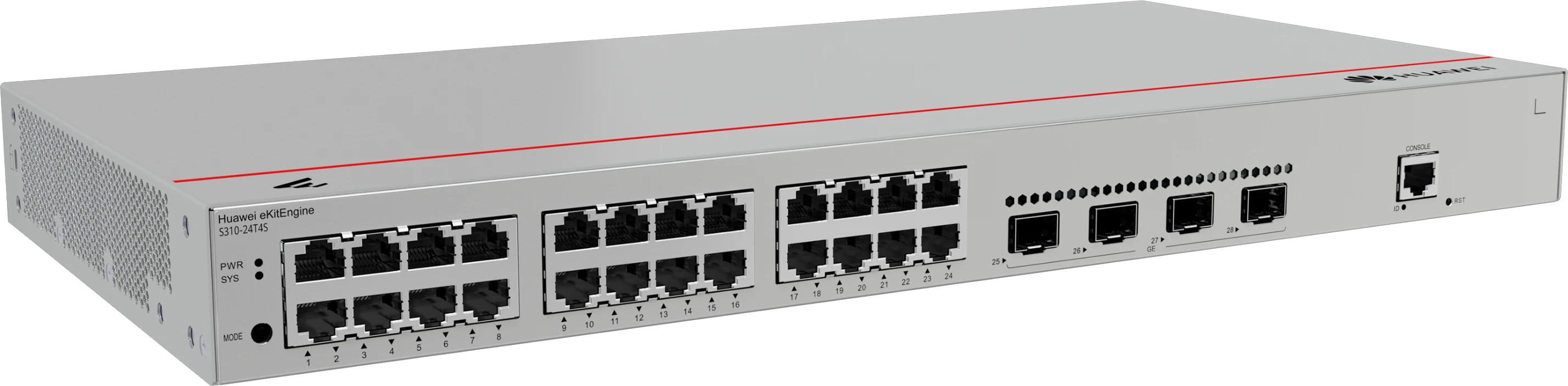 Huawei eKitEngine S310-24T4S switch front left angle view