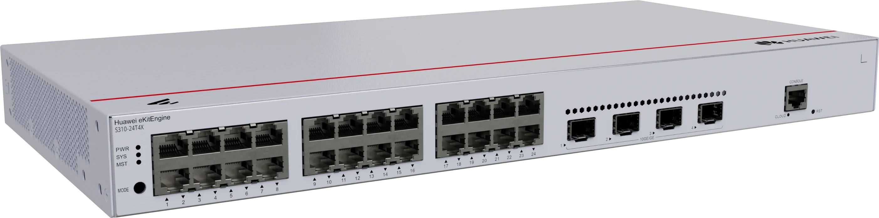 Huawei eKitEngine S310-24T4X switch front left angle view