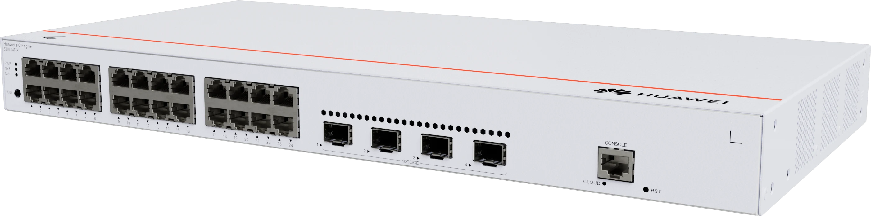 Huawei eKitEngine S310-24T4X switch front right angle view