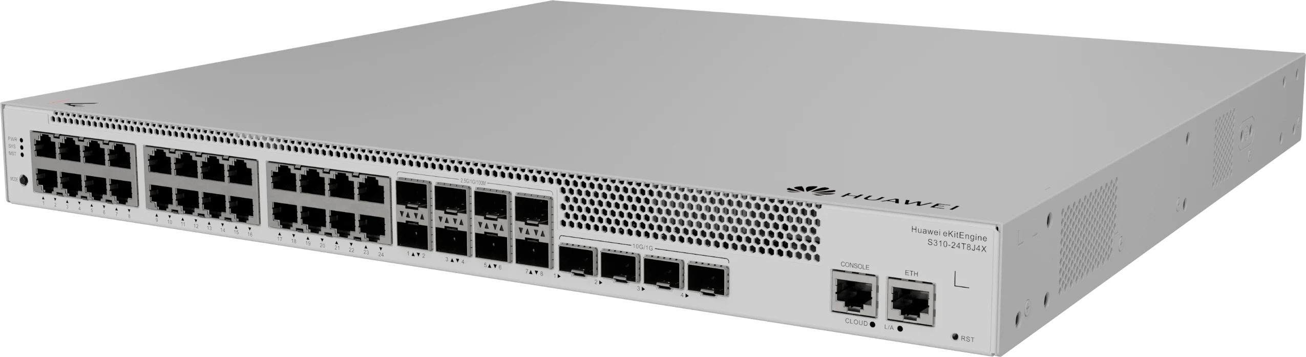 Huawei eKitEngine S310-24T8J4X switch front right angle view