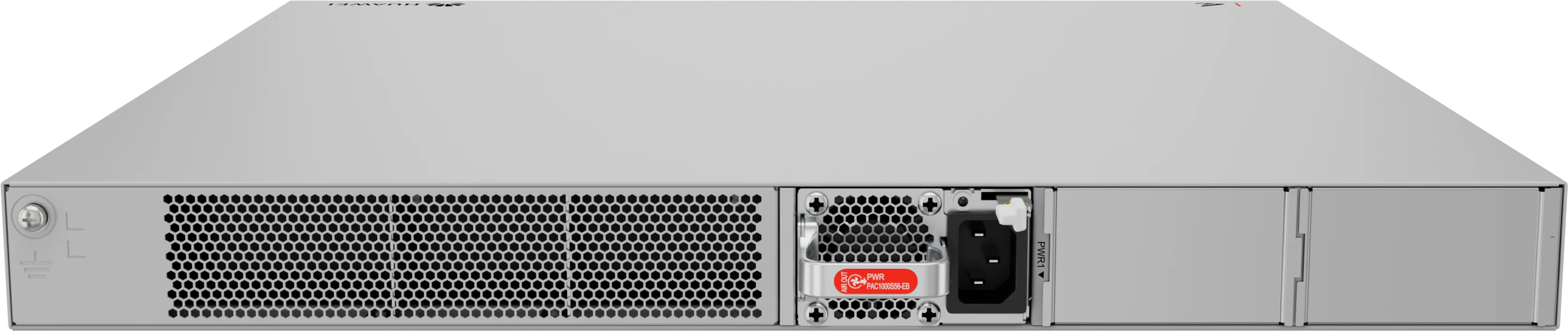 Huawei eKitEngine S310-48HP4X switch rear view with hot swappable power supply