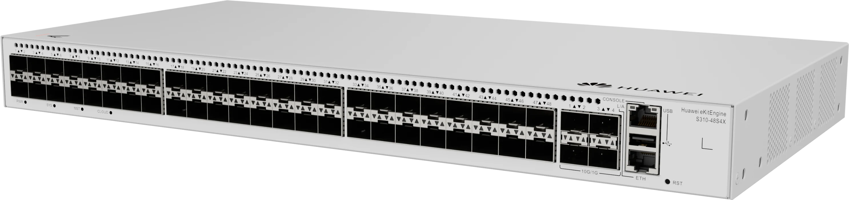 Huawei eKitEngine S310-48S4X switch front right angle view