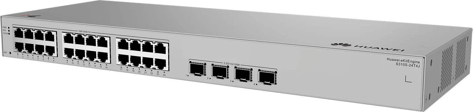 Huawei eKitEngine S310S-24T4J switch front right angle view