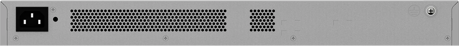 Huawei eKitEngine S310S-24T4J rear panel with AC power inlet and ventilation and grounding screw