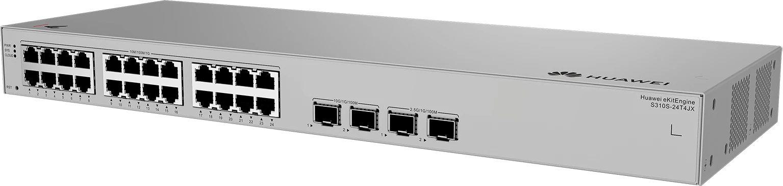 Huawei eKitEngine S310S-24T4JX switch front right angle view