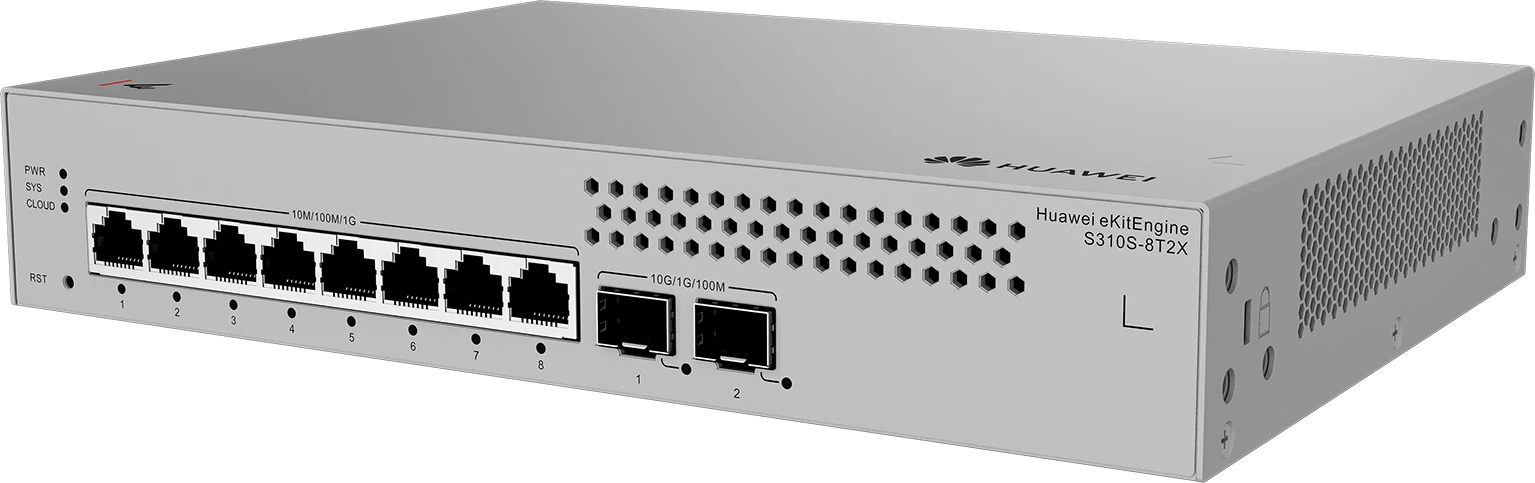 Huawei eKitEngine S310S-8T2X switch front right angle view