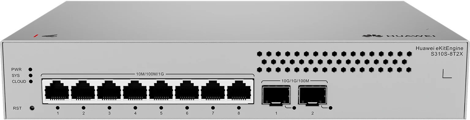Huawei eKitEngine S310S-8T2X 8 port gigabit switch front view