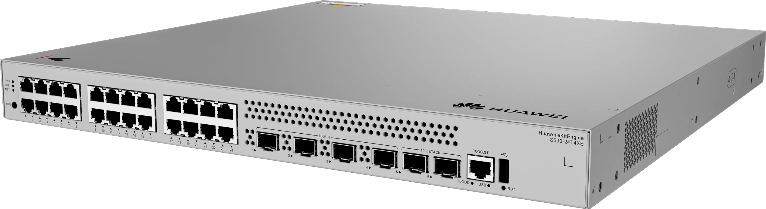 Huawei eKitEngine S530-24T4XE switch front right angle view