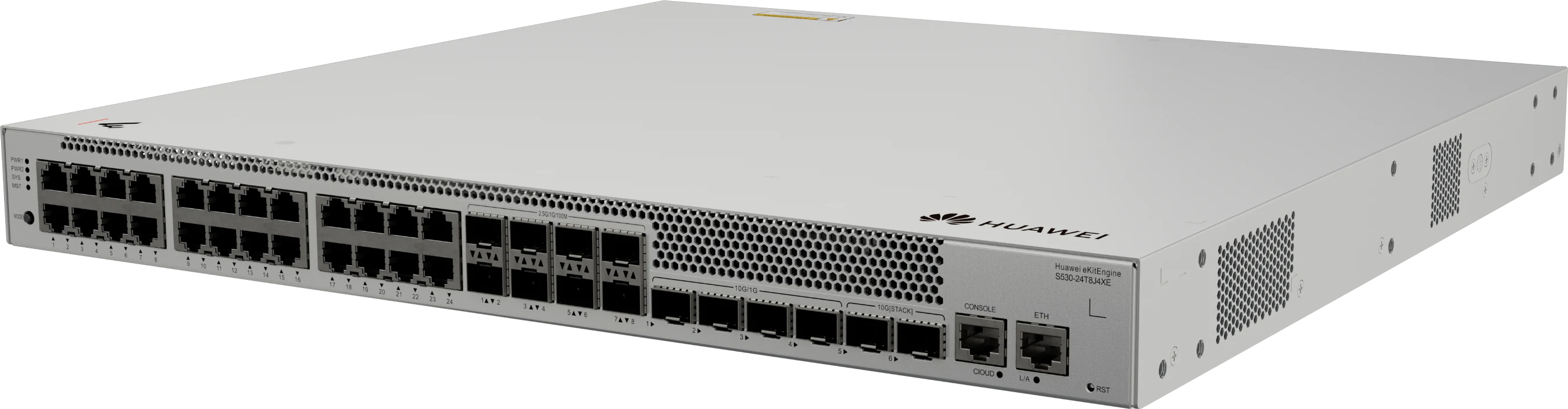 Huawei eKitEngine S530-24T8J4XE switch front right angle view