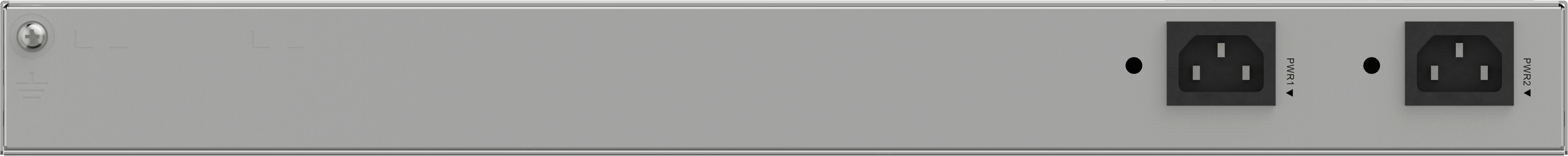 Huawei eKitEngine S530-24T8J4XE rear panel with dual AC power inlets and grounding screw