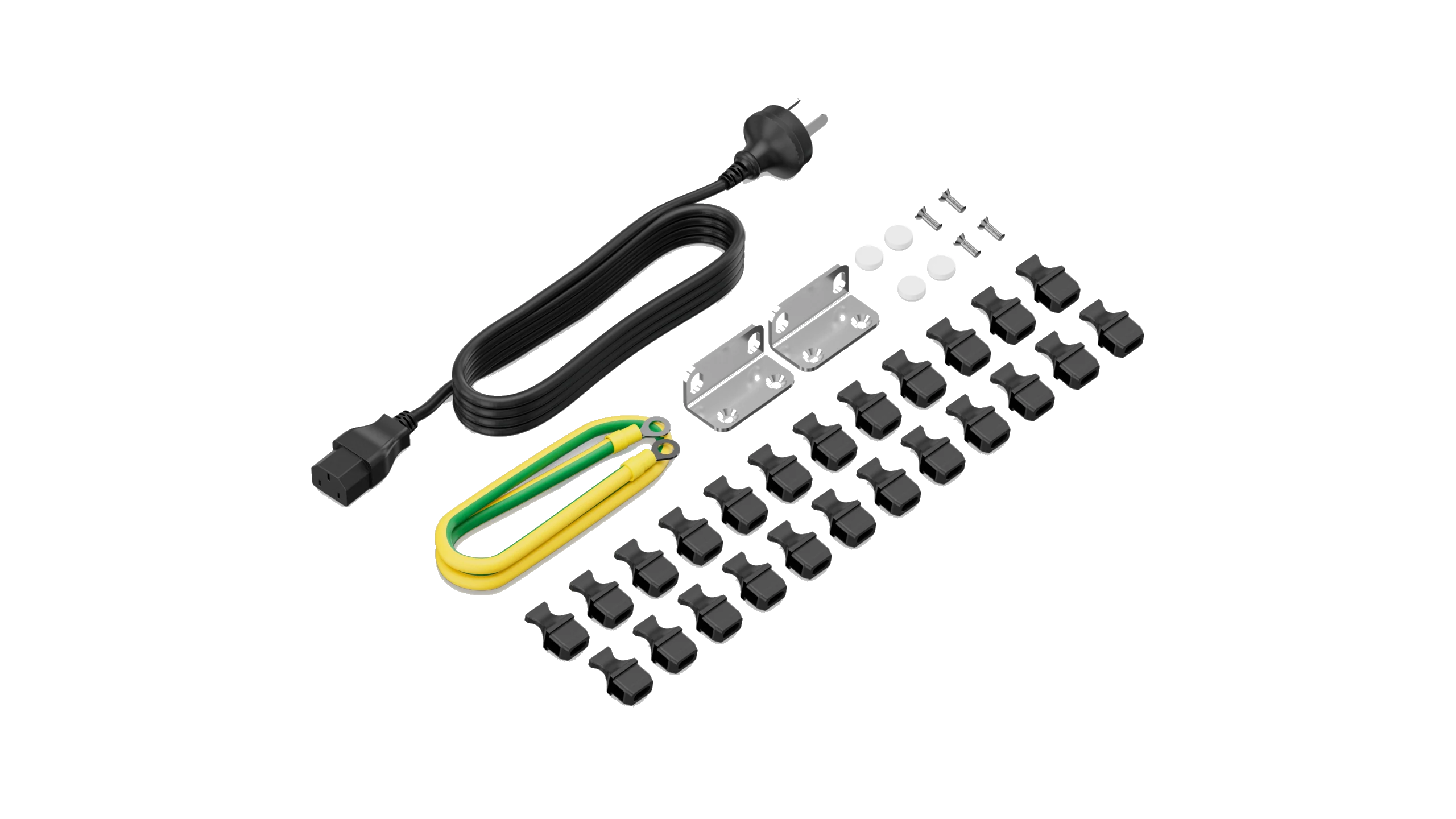 Huawei eKitEngine S620-16X8YZ accessories kit with power cord and grounding cable and mounting brackets and SFP port dust caps