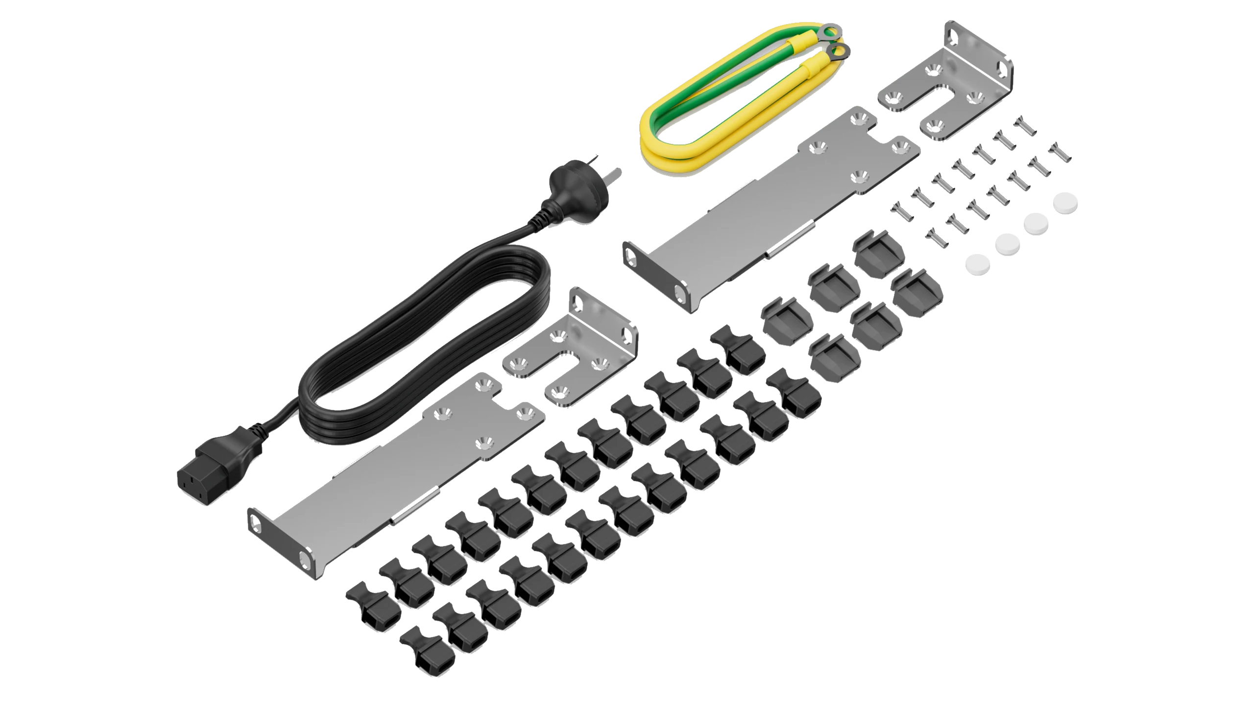 Huawei eKitEngine S630-24X6Q accessories kit with power cord and grounding cable and rack mount brackets and port dust caps