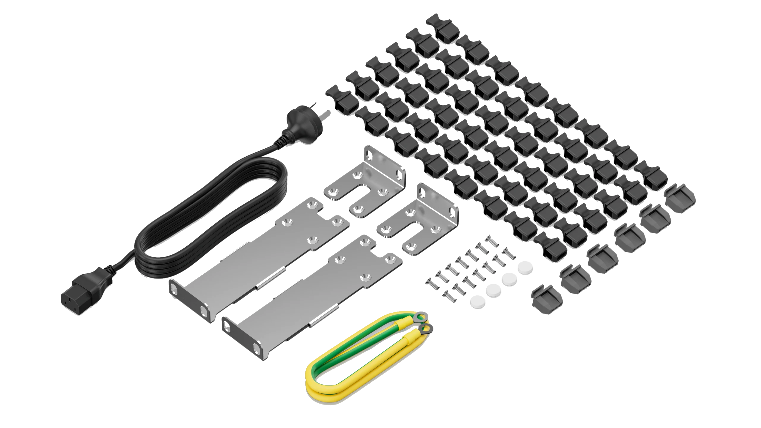 Huawei eKitEngine S630-48X6Q accessories kit with power cord and grounding cable and rack mount brackets and port dust caps
